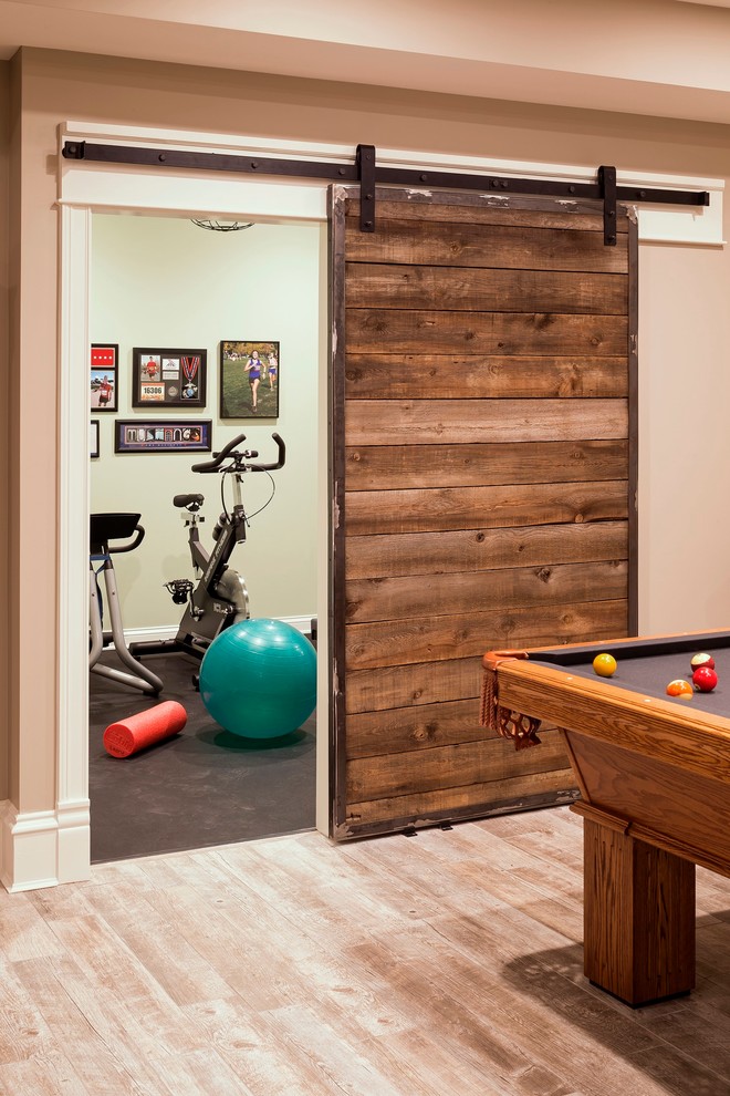 Transitional home gym in Chicago.