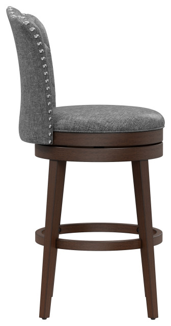 Hillsdale Edenwood Wood Counter Height Swivel Stool with Tufted Back, Barstool - Transitional ...
