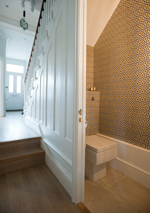 Inspiration for a contemporary powder room in London.
