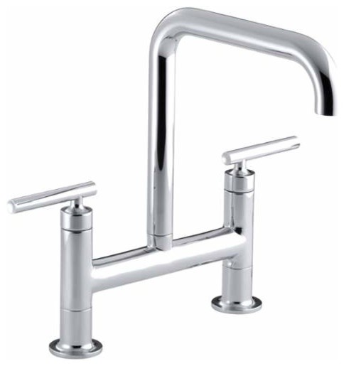 Kohler K 7547 4 Purist Double Handle Bridge Kitchen Faucet With