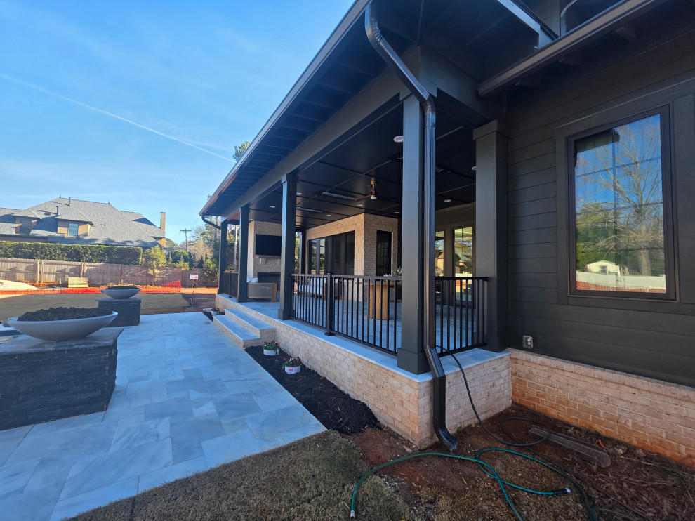 Porch Addition with Gas Fireplace