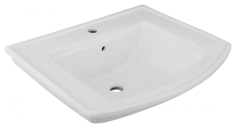 Lowe Wall Mount Bathroom Sink Heavy Duty Ceramic Contemporary