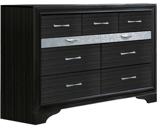 2 Tone Wooden Dresser With 9 Drawer Black And Silver Transitional 2 Tone Wooden Dresser With 9 Drawer Black And Silver Transitional Dressers By Virventures