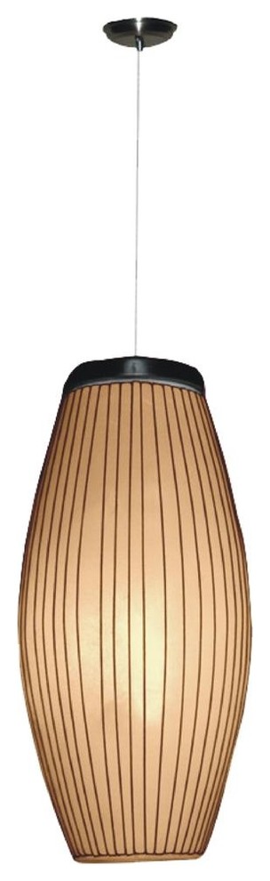 Kuta Convex Cylinder Hanging Lamp w Fiber Accent Shade