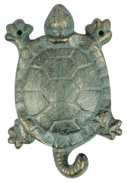 Cast Iron Turtle Key Hook, Antique Bronze, 6"