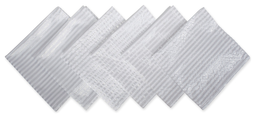 DII Silver Stripe Napkin, Set of 6