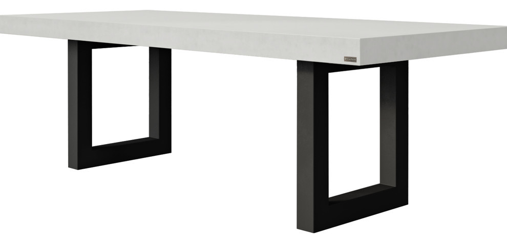 Zen Concrete Dining Table, White Linen