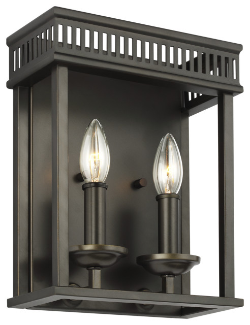 Feiss WB1891ANBZ Two Light Wall Sconce Feiss Woodruff Antique Bronze ...