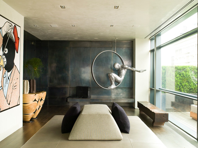 Modern Entry contemporary-living-room