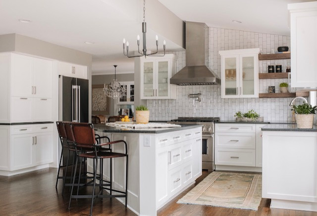 Example of a transitional home design design in Minneapolis
