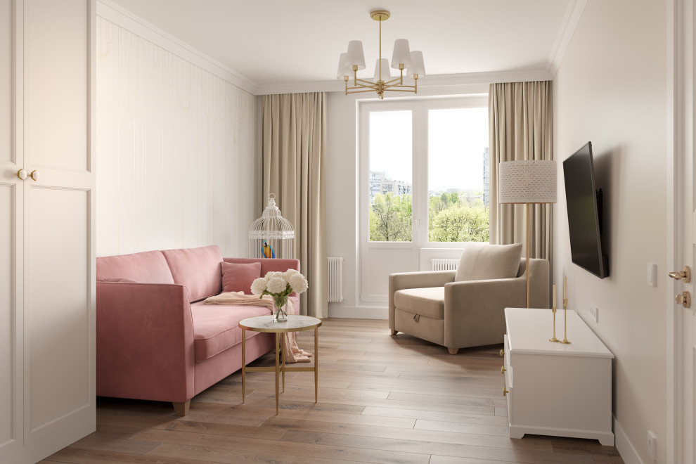 Сиреневая квартира для мамы и дочки