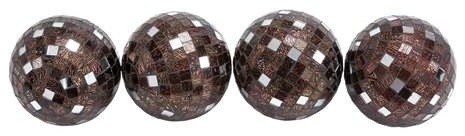 Attractive Copper Mirror Mosaic Ball Set of Four
