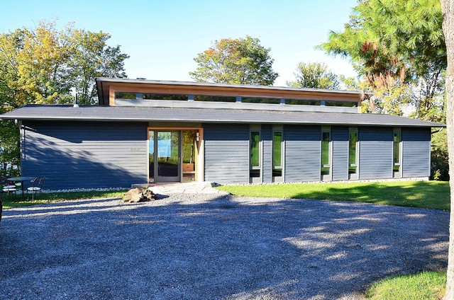 Floor To Ceiling Windows Lake Views Modern Exterior