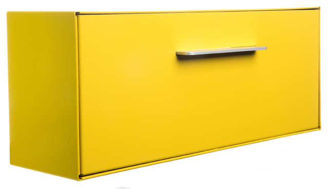 modboxUSA Modern Vertical Wall Mounted Mailbox, Sunflower, Yellow