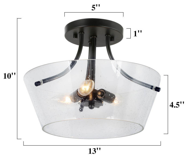 3Light Drum Shade SemiFlush Mount Lighting Transitional Flush