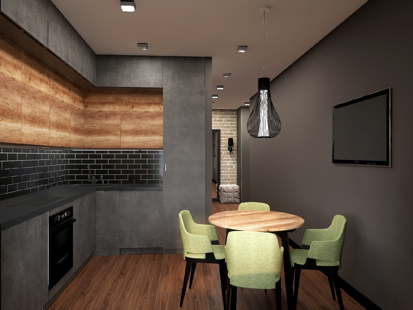 Трешка в стиле лофт для холостяка