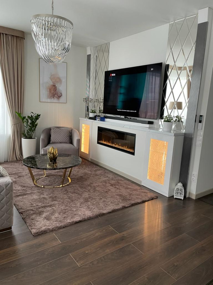 Фото готового интерьера кухни-гостиной ЖК Ботанический сад г. Москва