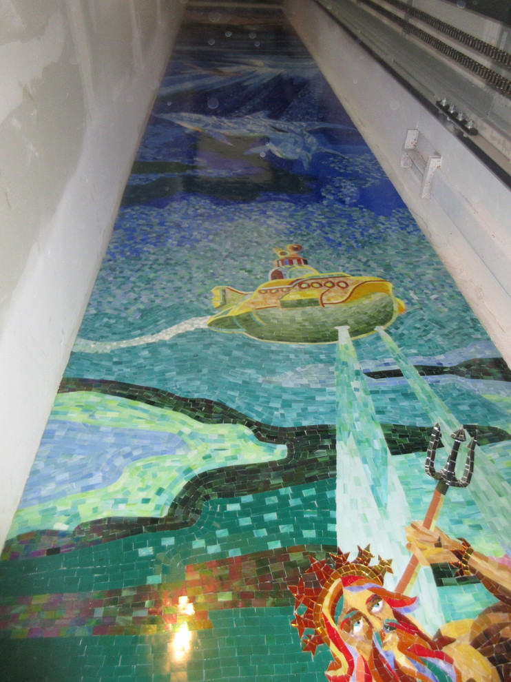 Neptune Rising Glass Mosaic
