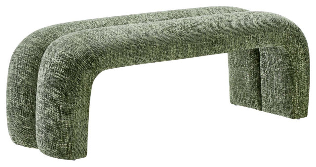 Dax 50.5" Chenille Upholstered Accent Bench - Basil