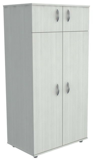 63 White Melamine And Engineered Wood Wardrobe With 4 Doors
