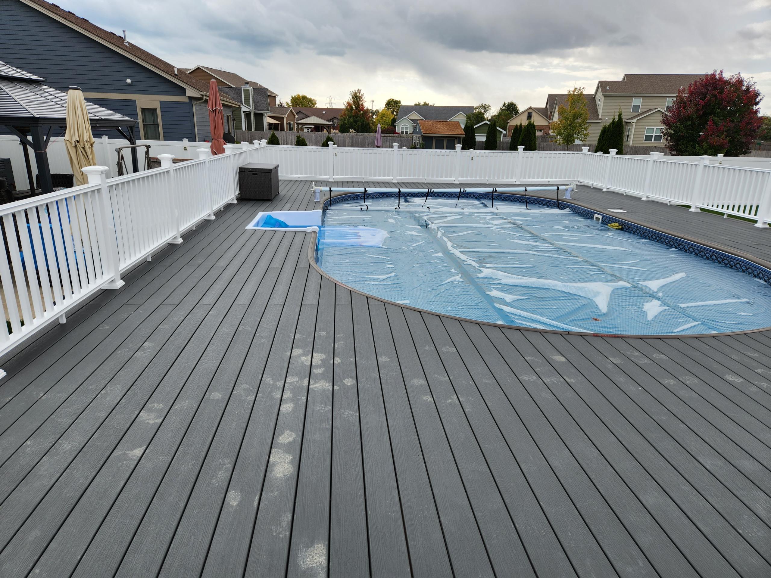 Composite deck around pool
