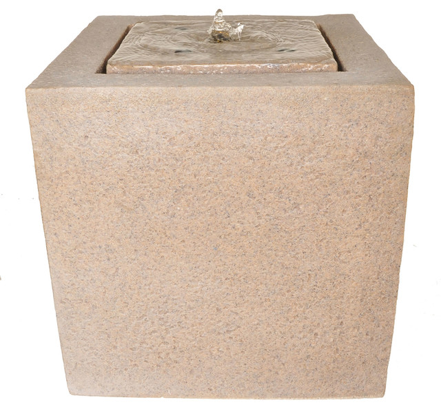 Zenvida Outdoor Garden Fountain Sandstone Cube With Led Lights 16 Zenvida Outdoor Garden Fountain Sandstone Cube With Led Lights 16 Transitional Fountains And Ponds By Conquer Equipment