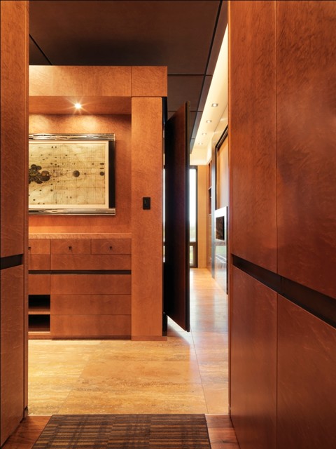 Quaker Bluff Residence rustic-hallway-and-landing