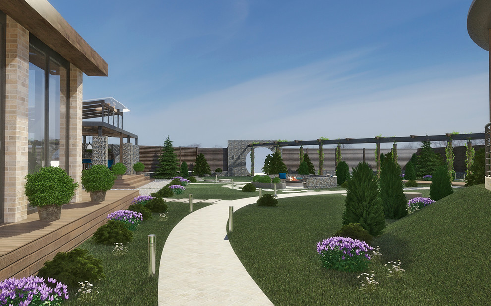 Ландшафтный дизайн участка на берегу залива