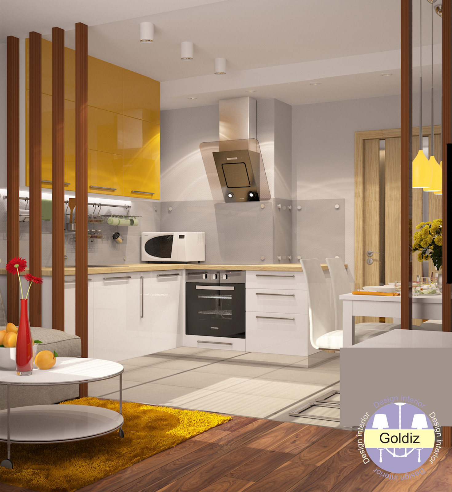 Дизайн кухни-гостиной