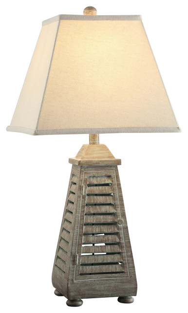Shutter Tower Table Lamp, Resin Antique Grey Wash Finish - Farmhouse - Table  Lamps - by Crestview Collection | Houzz
