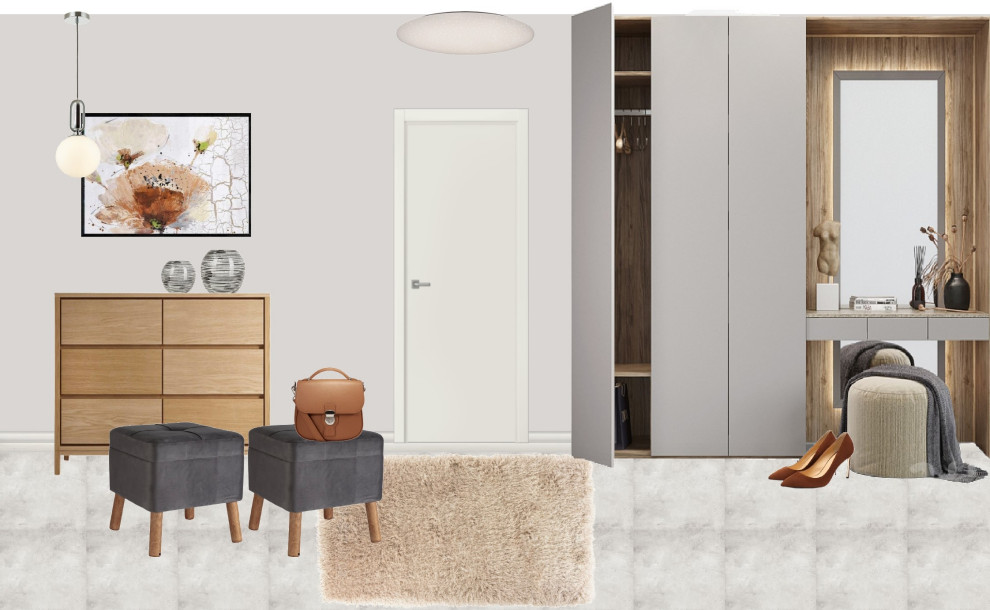 Коллаж художественно-стилевого решения прихожей