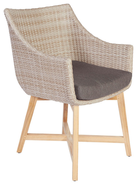 Finlay Smith Oslo Teak Wicker Bucket Armchair Contemporary Finlay Smith Oslo Teak Wicker Bucket Armchair