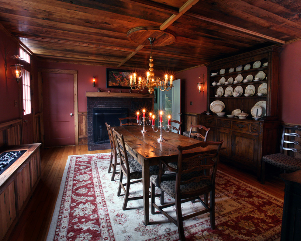 This is an example of a country dining room in Boston.
