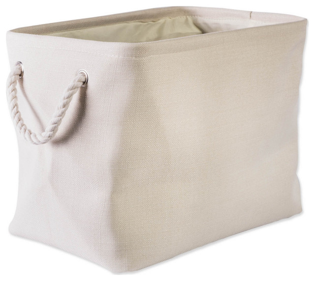 Polyester Bin Variegated Cream Rectangle Large 17.5"x12"x15"