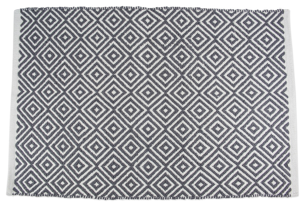 DII Gray Diamond Rug 2x3Ft Contemporary Area Rugs by Design