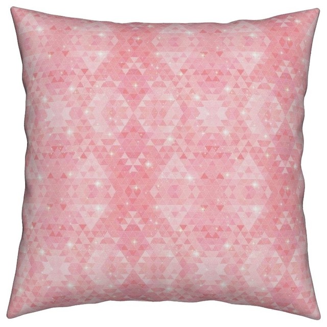 Stars Geometric Pink Galaxy Stripes Sky Peach Throw Pillow