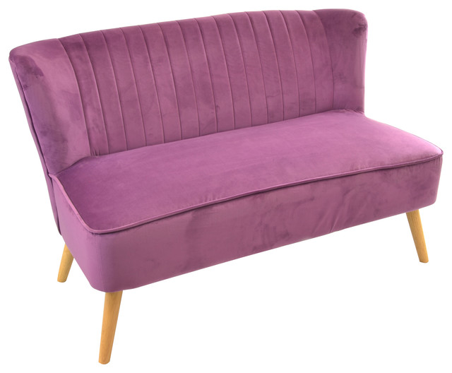 Cromarty Velvet Loveseat, Plum