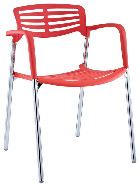 Modway EEI-236-RED Fleet Stacking Chair, Red