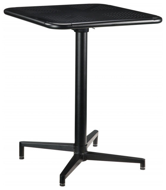 24"x24"x30" Black Metal Folding Table Transitional Folding Tables