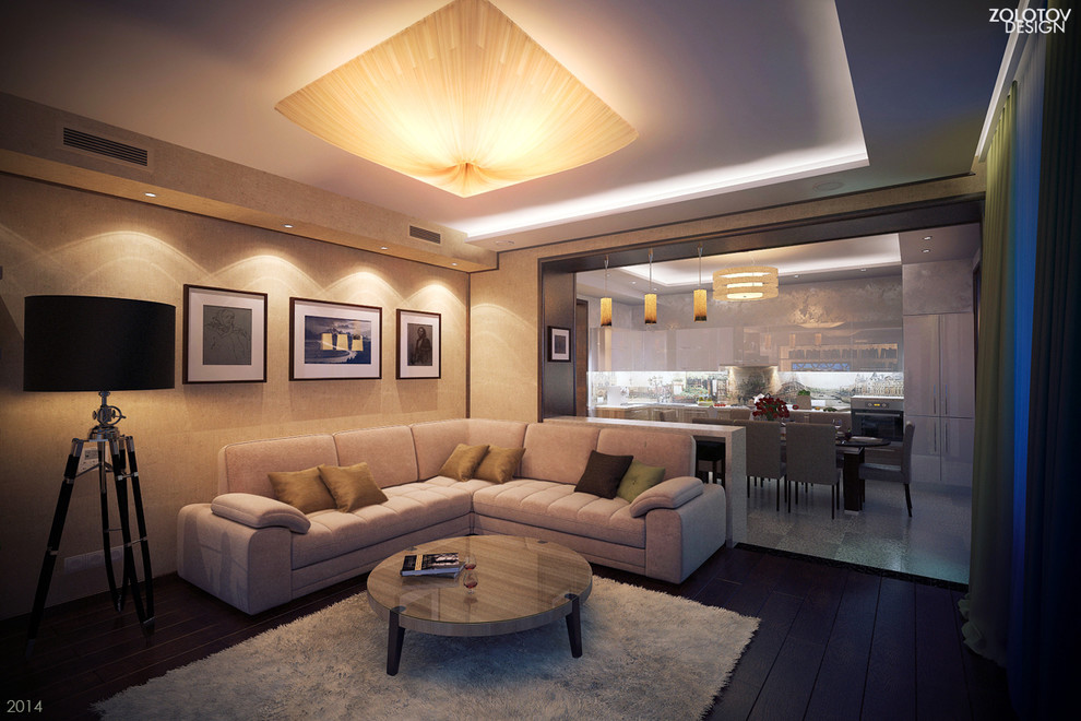 Гостиная совмещенная с кухней