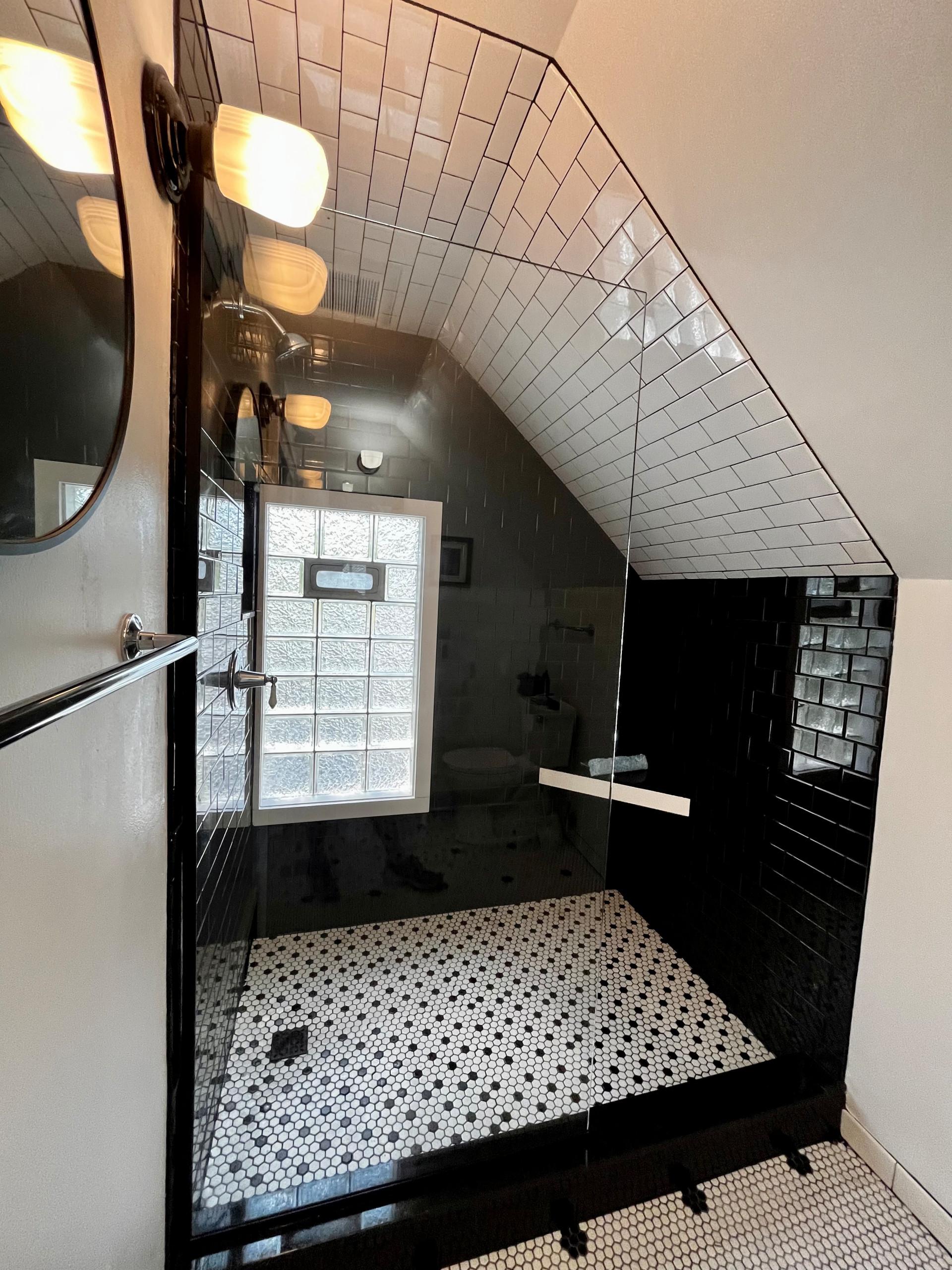 Black subway tile