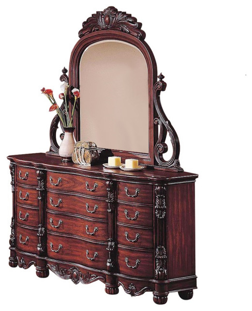 Felt Lined Beautiful Cherry Color, Best Dresser With Mirror