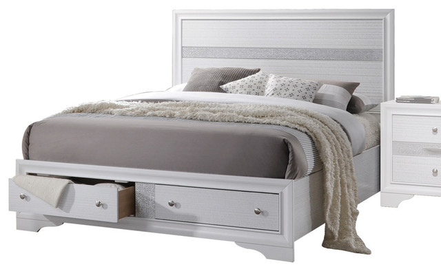 Platform Beds By Acme Furniture, Acme Ireland Queen Bed With Storage White