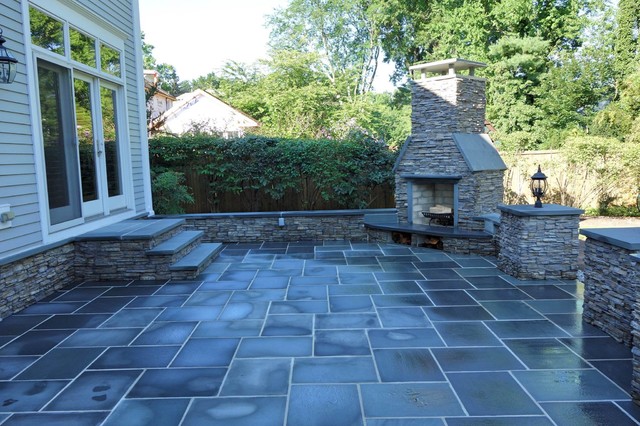 Outdoor Living Space Bluestone Patio Outdoor Kitchen Fire