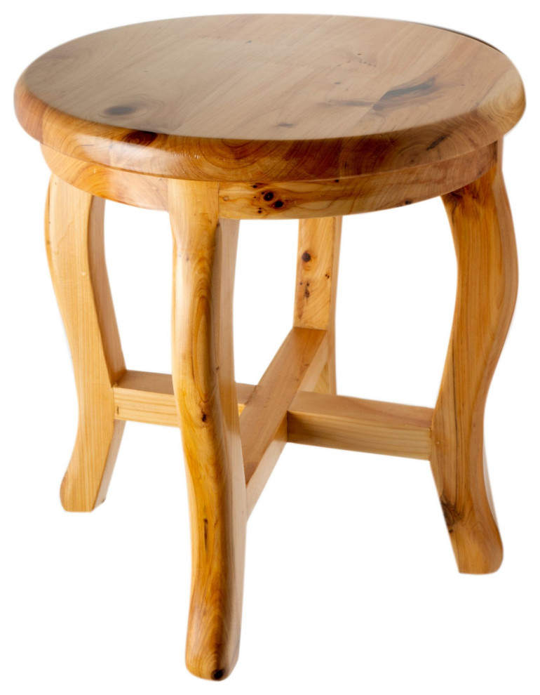 ALFI brand AB4406 11"W Framed Wood Accent Stool - Natural Wood