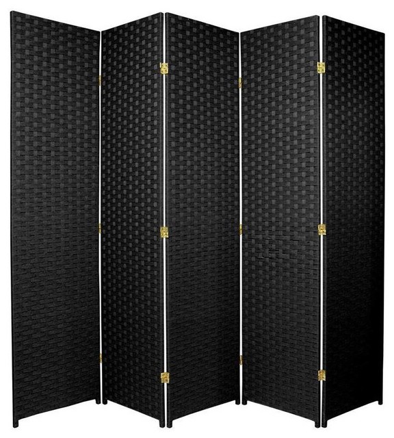 Shop Houzz Oriental Furniture 5Panel Room Divider, Black Screens