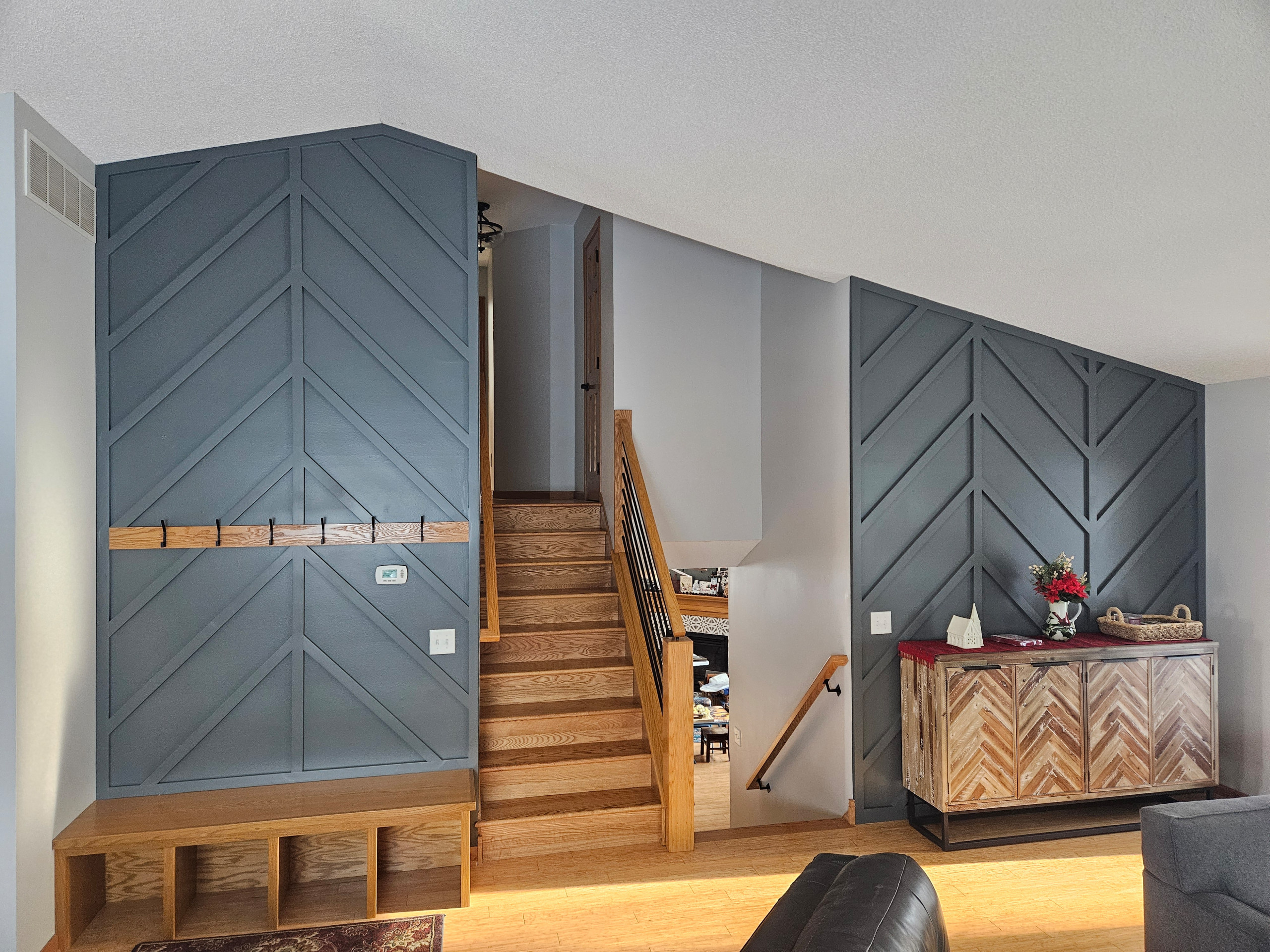 Entry Way Accent Wall & Stairs