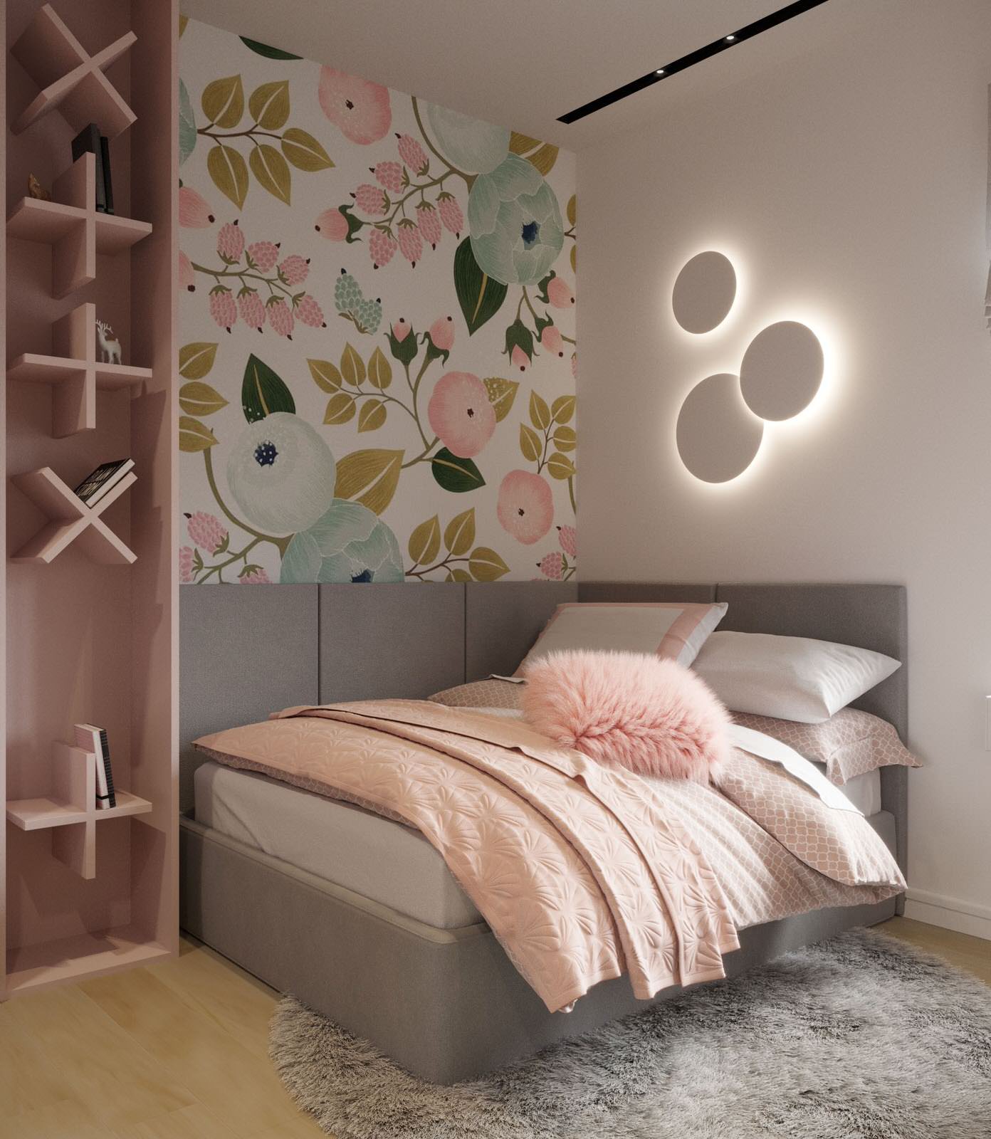 Детская спальня для девочки в проекте частного дома с. Рощино