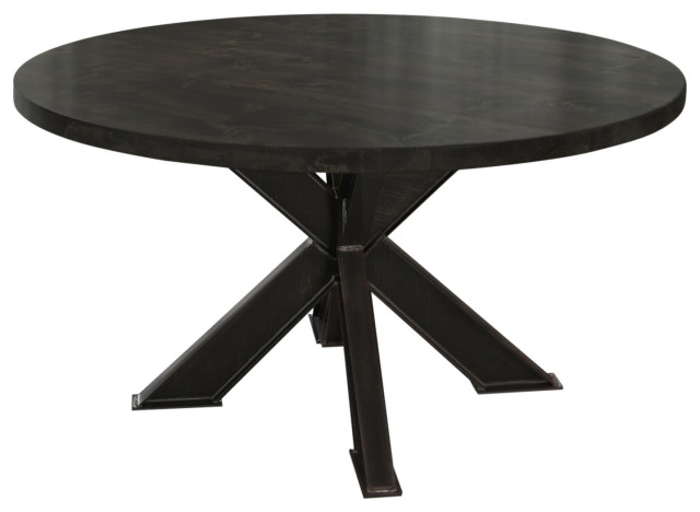 metal x base dining table