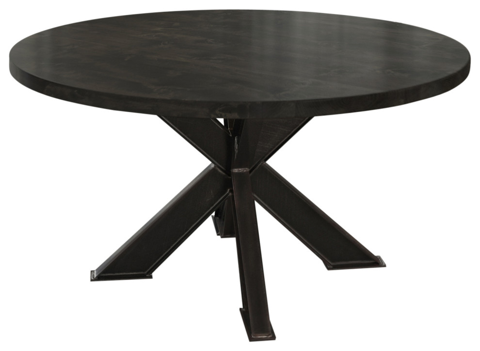Round Steel X Base Pedestal Table, 48 Round Outdoor Pedestal Table
